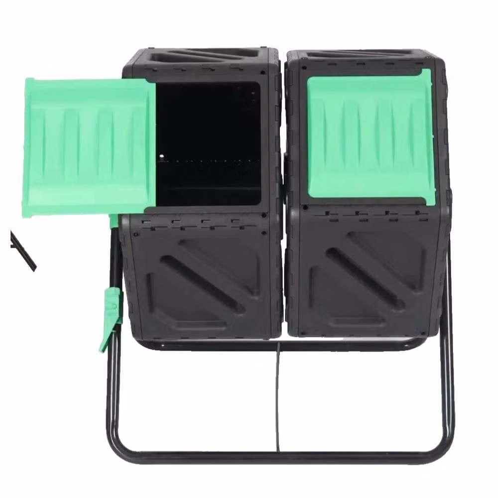FLAVORA 120L Dual Chamber Rotating Composter Bin with Flip Lid in Black – 3