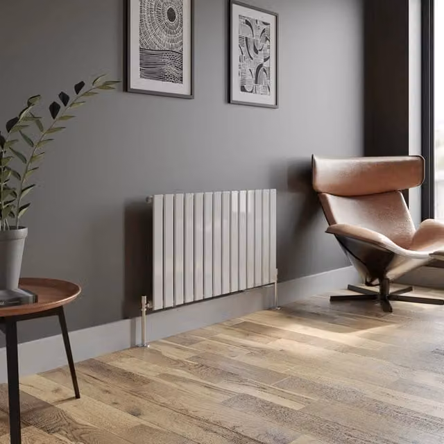 Temprazo Horizontal Single Flat Panel Designer Radiator in White, W: 60.5 cm, H: 60.5 cm, D: 5.2 cm