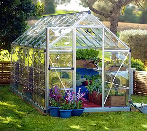 Palram Canopia Harmony 6x14 Silver Greenhouse with Clear Polycarbonate Panels and Aluminium Frame – 2