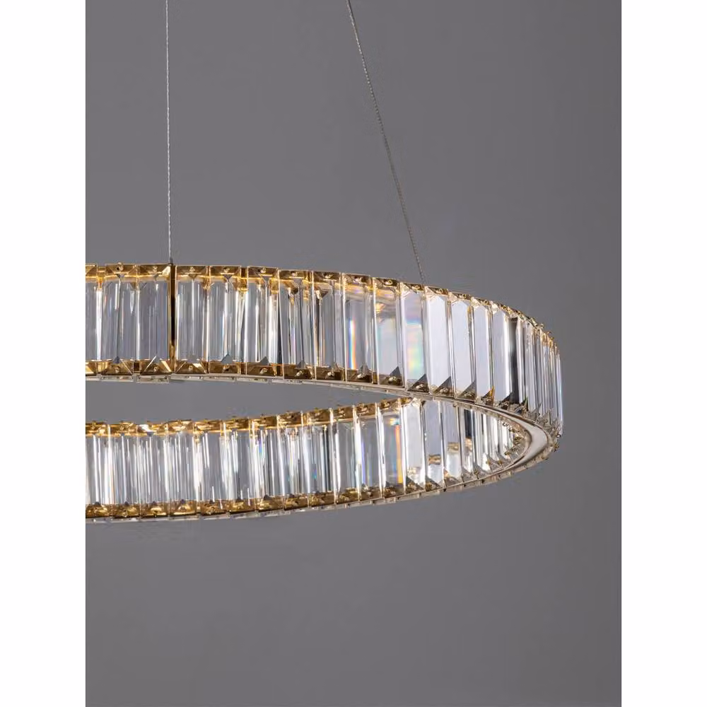 Nova Luce Aurelia Gold Pendant Light with Crystal and Glass Details, LED 40W, 4647Lm, 3500K – 2