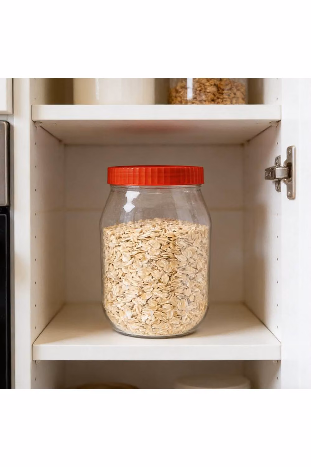 KDMD Set of 2 Clear Plastic Food Storage Jars with Screw Lids, 1000ml Each, Freezer Safe – 2