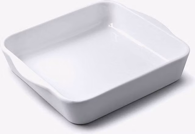 WM Bartleet & Sons White Porcelain Square Roasting and Baking Dish, 23 cm – 1