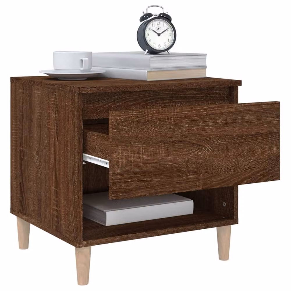 Berkfield Home Brown Oak Bedside Table W/D/H: 50 x 46 x 50 cm – 3