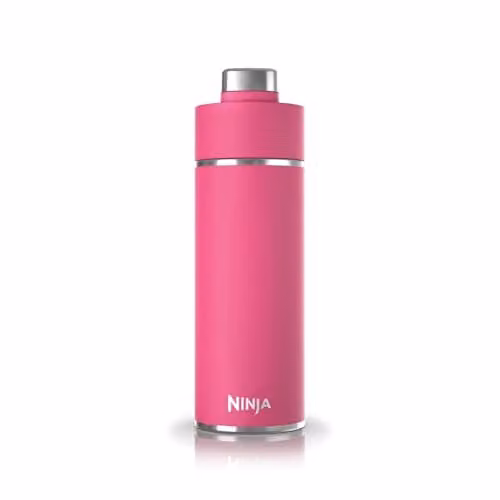 Ninja Thirsti Vacuum Insulated Stainless Steel Water Bottle and Flask, Pink, 530 ml – 1