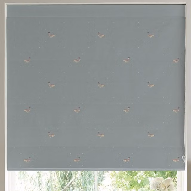 Sophie Allport Hare Made to Measure Blackout Roman Blind in Teal Blue