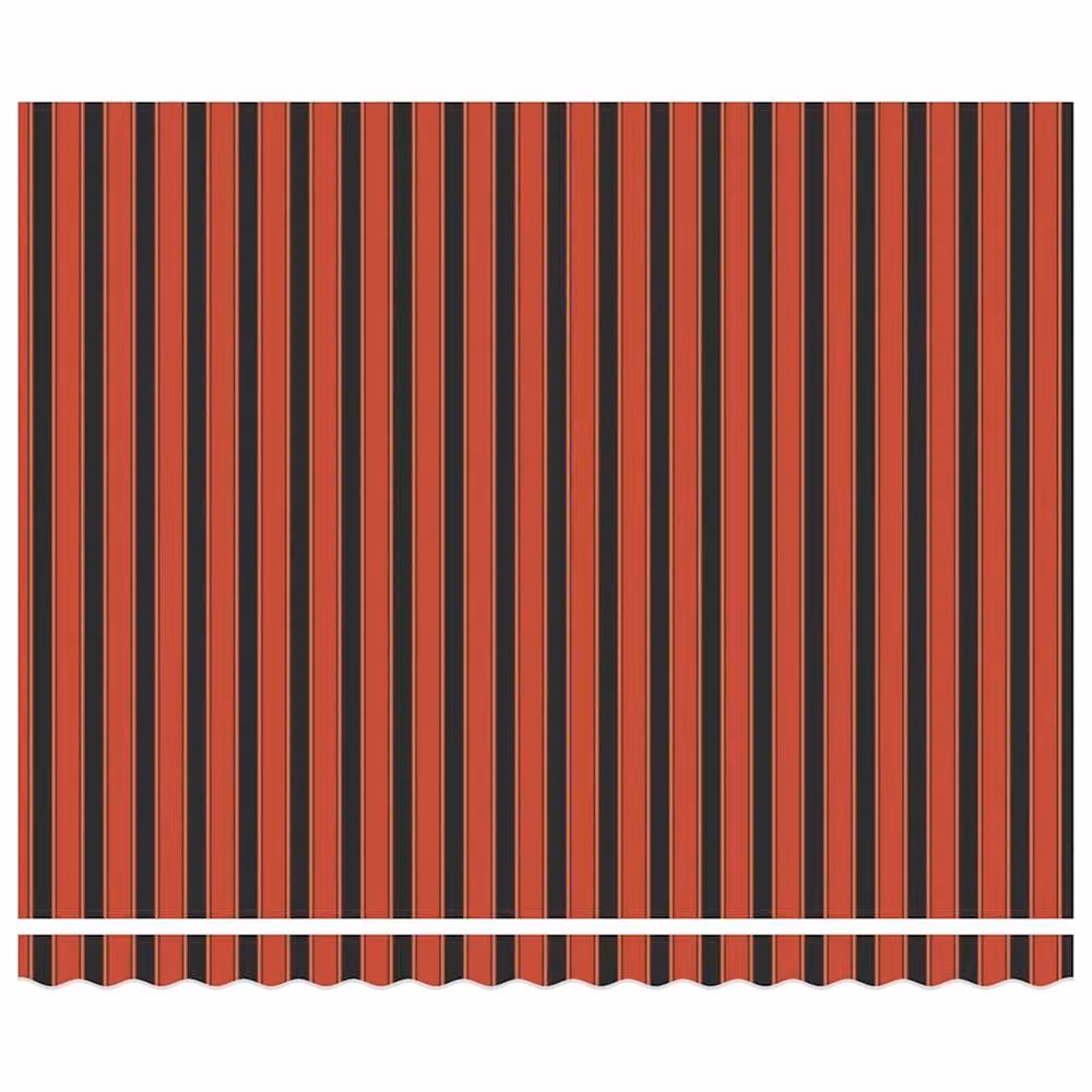 Berkfield Home Manual Retractable Folding Arm Awning in Orange and Brown Striped Polyester, W: 400 cm, D: 300 cm – 5