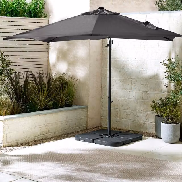 FurnitureboxUK Cantilever Square Parasol in Grey with Aluminium Frame and UPF 50 Polyester Canopy