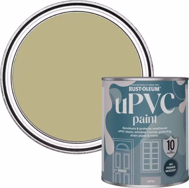 Rust-Oleum Satin Finish UPVC Paint in Green, 0.75 l