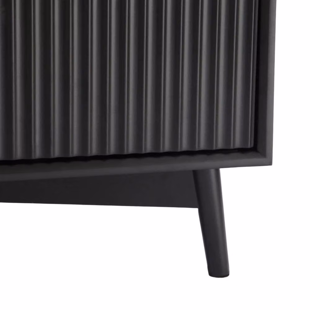 Home Garden Direct Monza Mid-Century Rectangular Coffee Table with Fluted Drawers in Black and Grey – 6