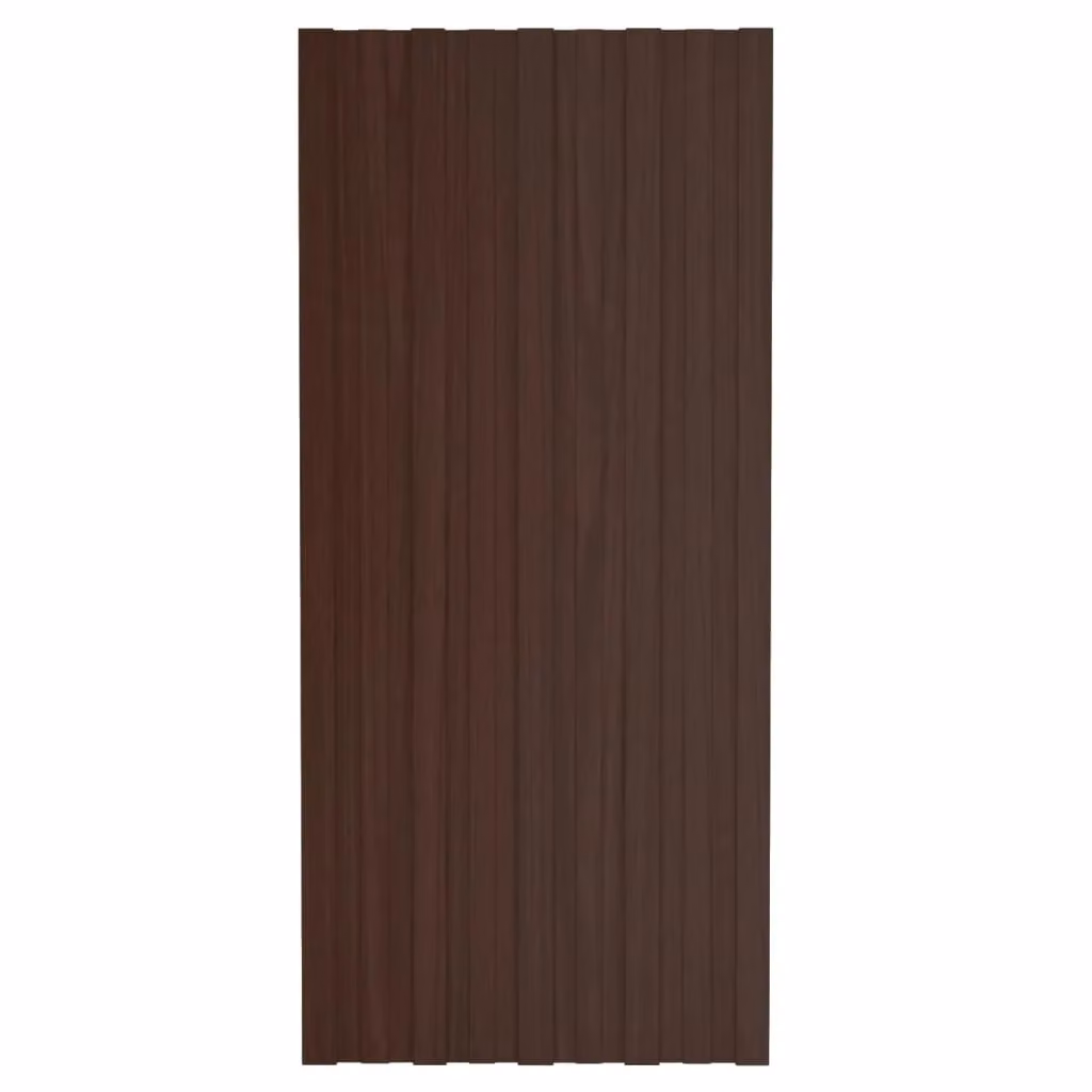 Berkfield Home 36-piece Galvanised Steel Roof Panels in Brown, W: 100 cm, H: 45 cm – 2