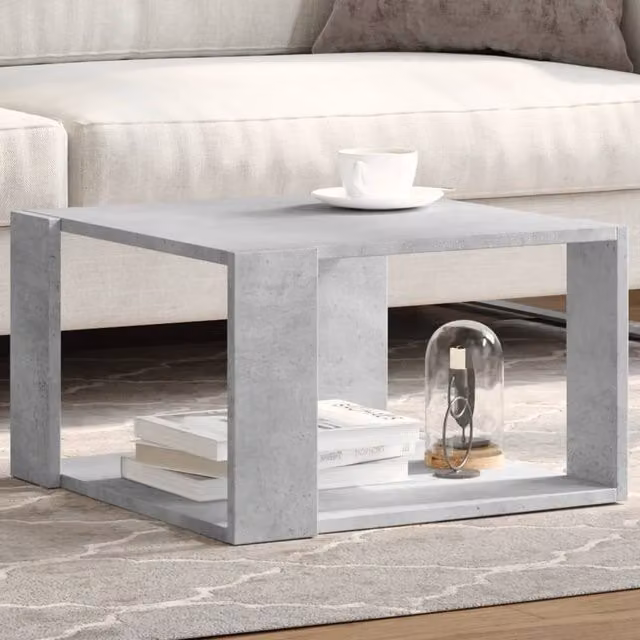 Berkfield Home Modern Square Coffee Table in Grey, W/D/H: 51.5 x 51.5 x 30 cm – 1