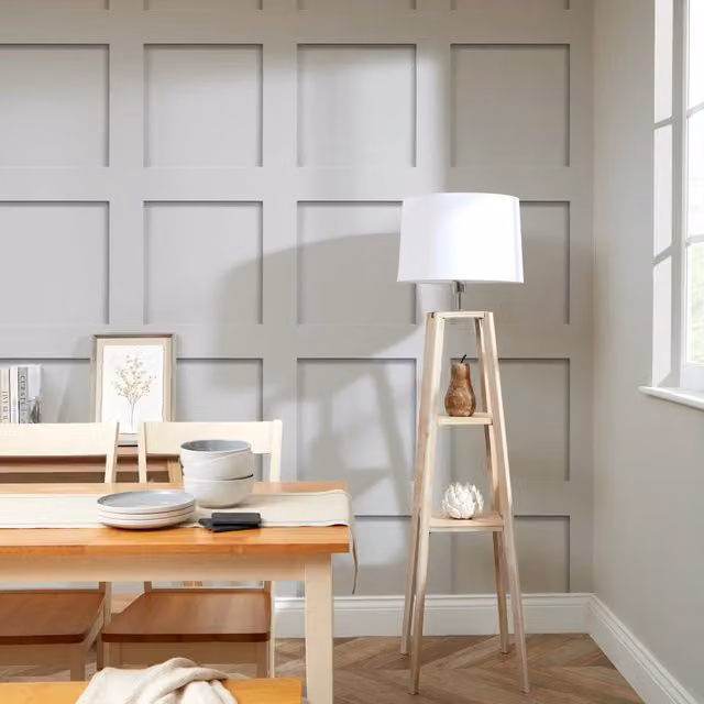 I Love Wallpaper Contemporary Wood Panel Wallpaper in Dove White