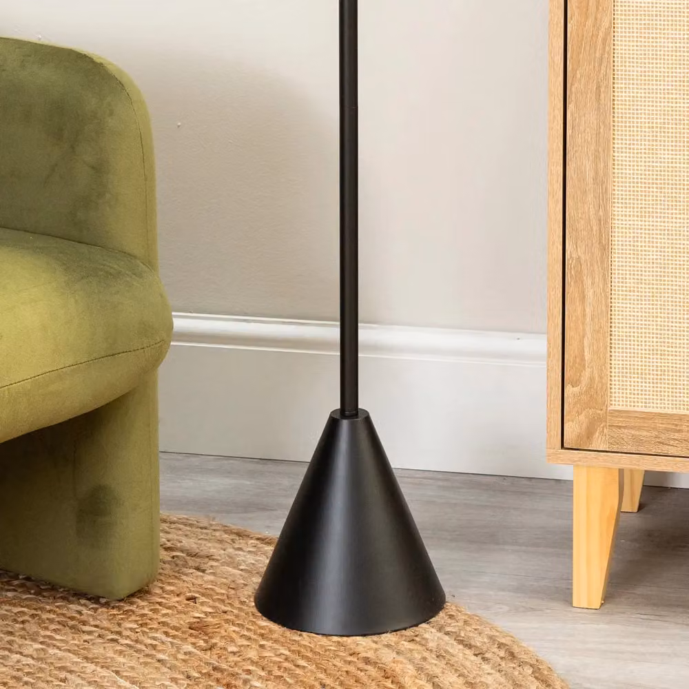 ValueLights Mitch Modern Wooden Single Stem Triangle Floor Lamp Base in Black – 3