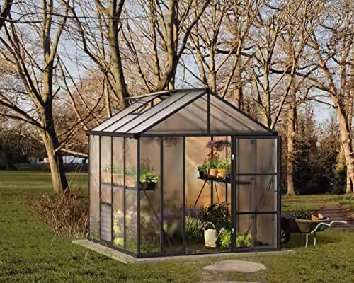 Palram Glory 6 m2 Polycarbonate Gable Greenhouse in Grey – 2