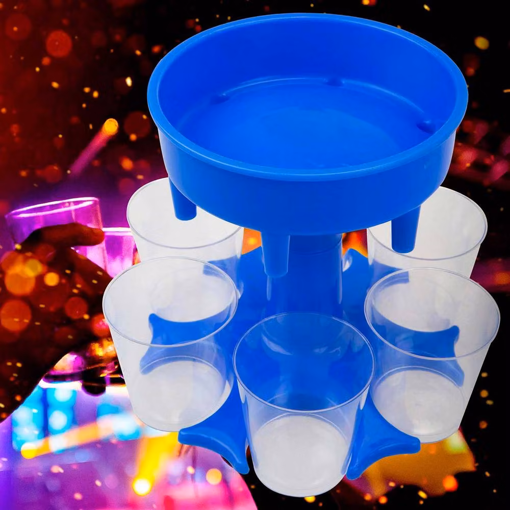 VFM e-Store Shot Buddy Multiple Drink Dispenser in Blue with Plastic Glasses – 3