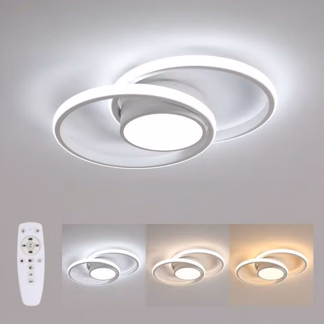 COMELY Modern Round LED Ceiling Light, White, Diameter: 40 cm, 40W, Dimmable