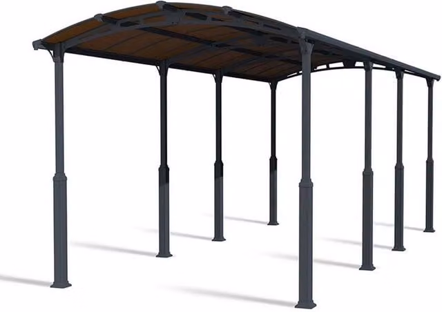 Palram Alpine Carport Kit 8500 RV in Grey with Polycarbonate Roofing, W: 352 cm, D: 863 cm, H: 307 cm – 1