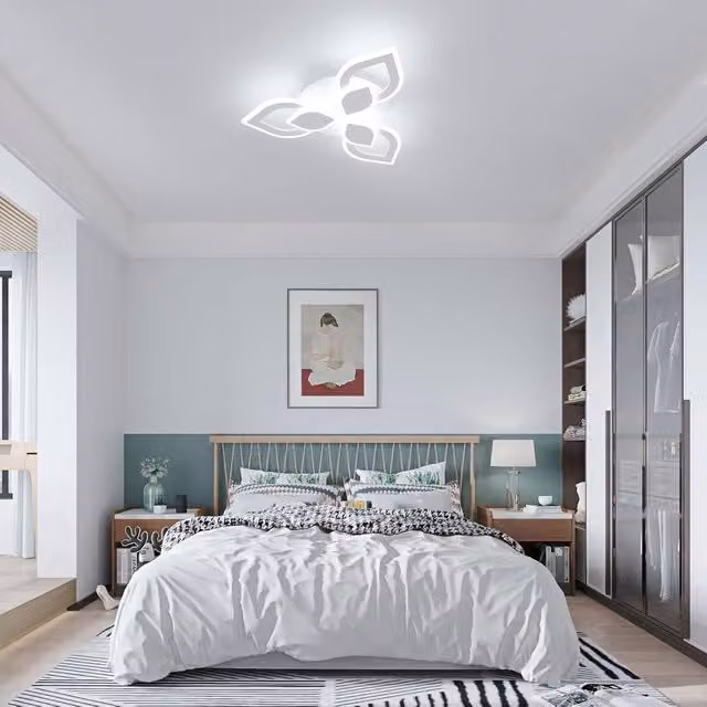 Goeco Modern White Petal LED Ceiling Light, 30W, 6500K Cool White, Acrylic and Metal – 1