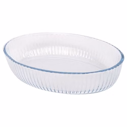 Argon Tableware Optical Oval Glass Roasting Dish, Transparent, W: 35 cm, D: 24 cm, H: 6 cm – 1