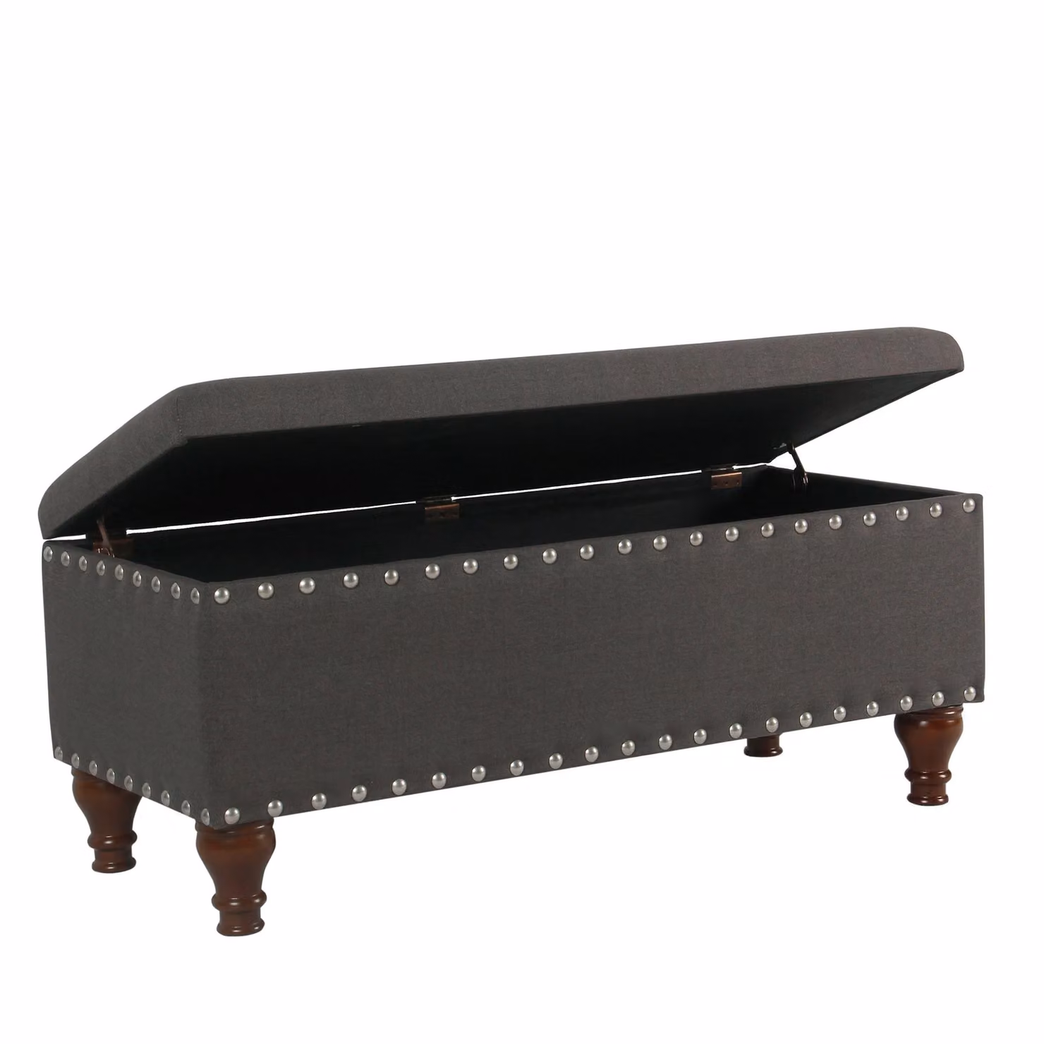 Luxor Living Classic Upholstered Storage Ottoman Bench in Anthracite Grey – 2