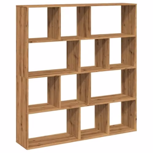 vidaXL Artisan Oak Book Cabinet in Brown, W: 132 cm, D: 29 cm, H: 141.5 cm