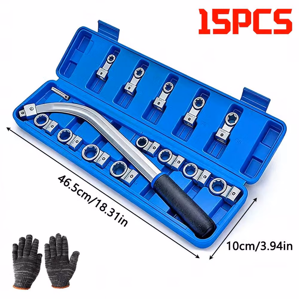 Ventryn 15-Piece Pulley Removal Tool Set with 12-19mm Timing Belt Wrench, Multicolour – 2