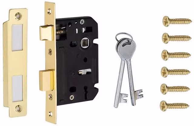 Golden Grace Brass Mortise Door Lock in Gold