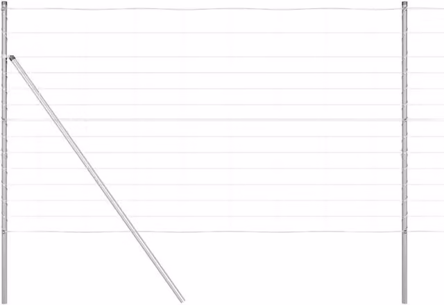 Berkfield Home Field Fence Galvanised Steel in Silver, H: 140 cm, L: 50 m