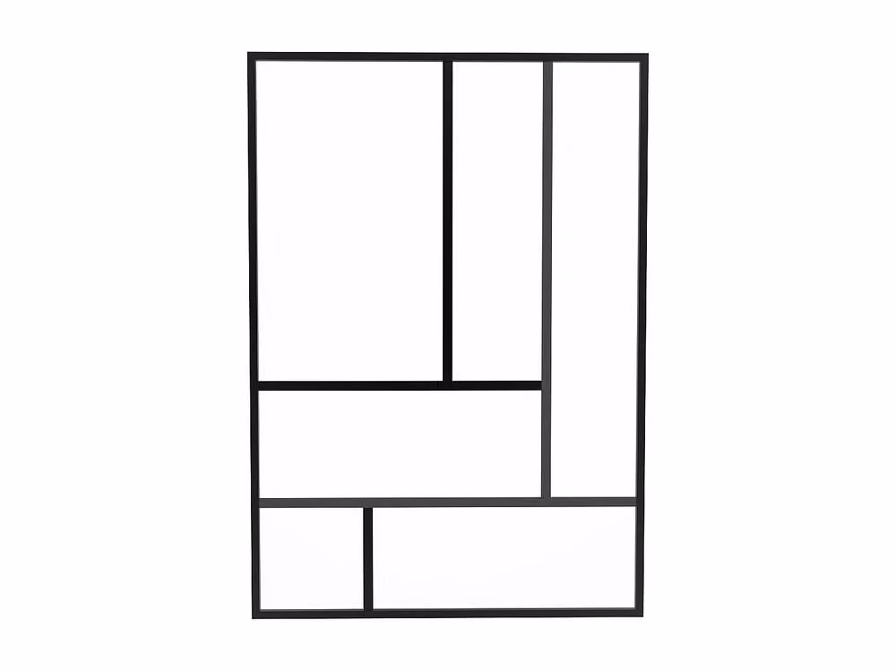 Vente-unique Black Design Powder-Coated Aluminium and Glass Partition, W: 150 cm, H: 105 cm – 2