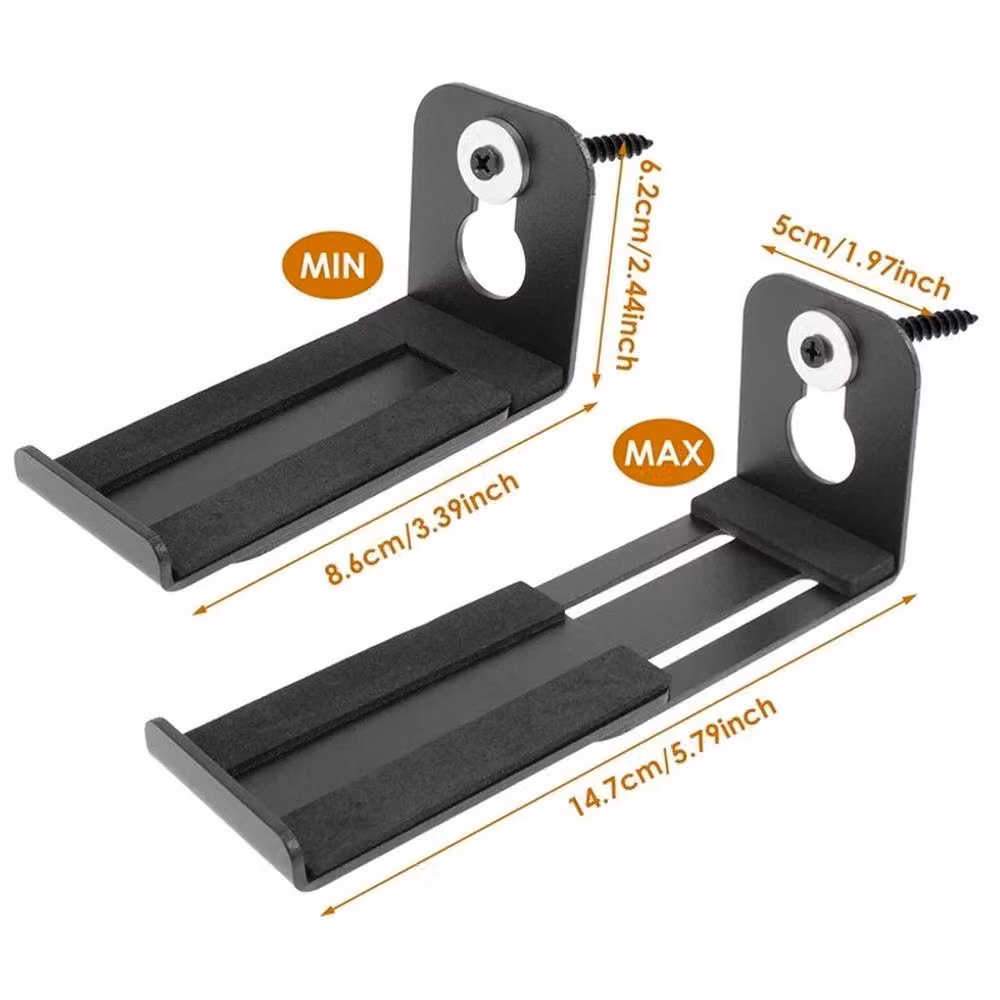 FLAVORA Soundbar Wall Mount Bracket in Black, W: 1000 cm, H: 52 cm – 2