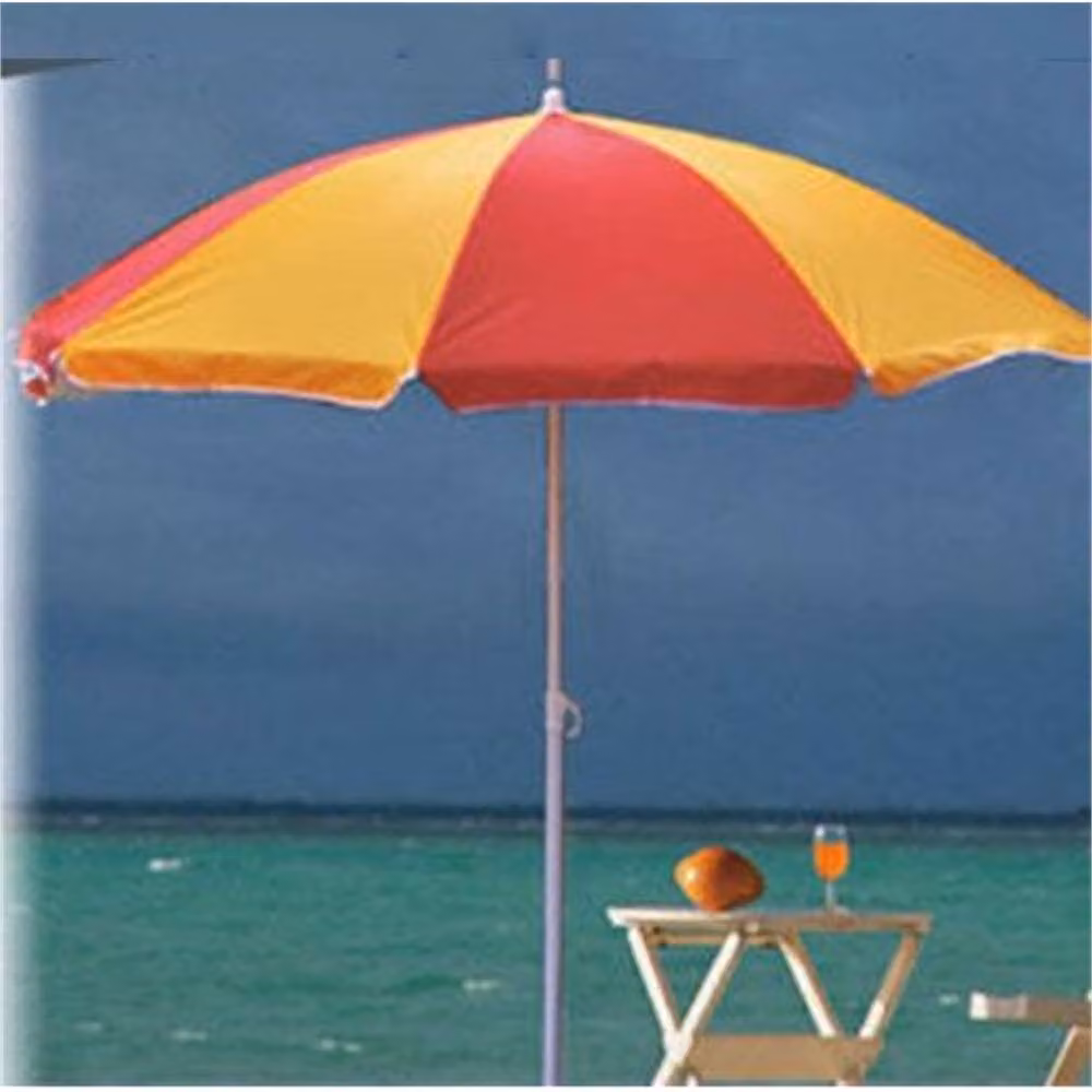 FLAVORA Red, Yellow and Grey Tilting Beach and Garden Parasol Umbrella with UPF 40 Protection, Diameter: 1.8 m – 2