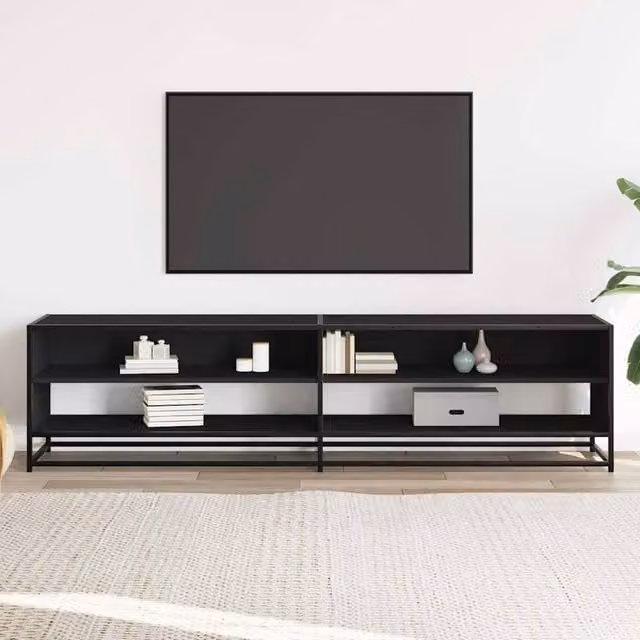 Berkfield Home Modern Black TV Cabinet W/D/H: 180.5 x 40 x 46 cm – 1