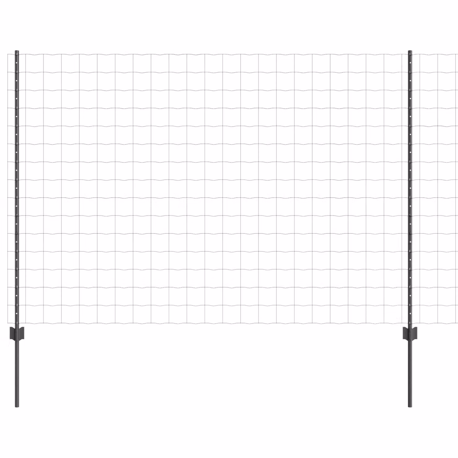 Berkfield Home Euro Fence Steel U-Profile with 10 U-Posts, Grey, W: 10 m, H: 1.6 m – 2