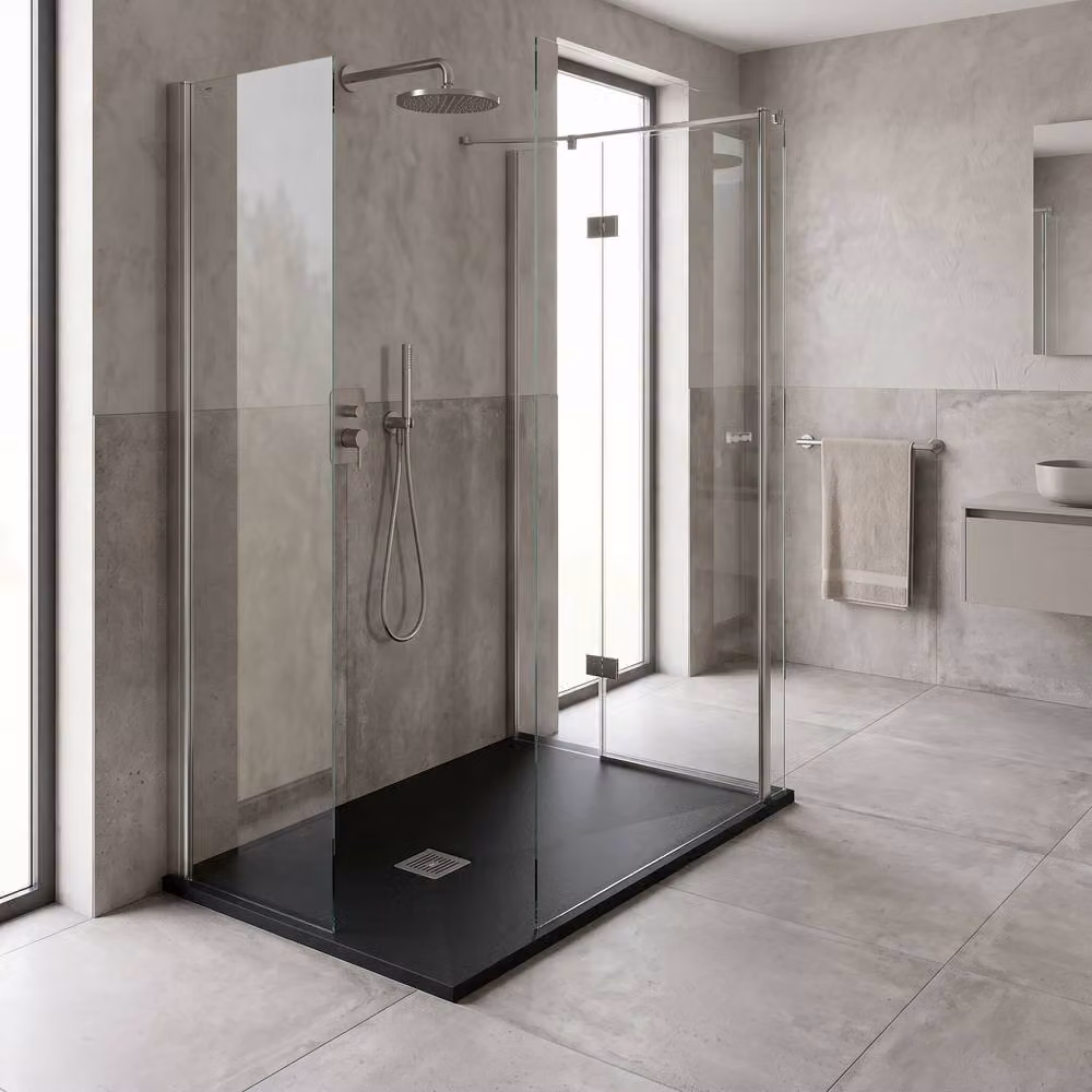 Balterley Premium Slimline Rectangular Acrylic Shower Tray, Black, W: 140 cm, D: 90 cm – 2