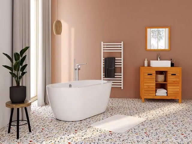 Vente-unique Freestanding Oval Acrylic Bathtub in White, W/D/H: 150 x 75 x 58 cm – 1