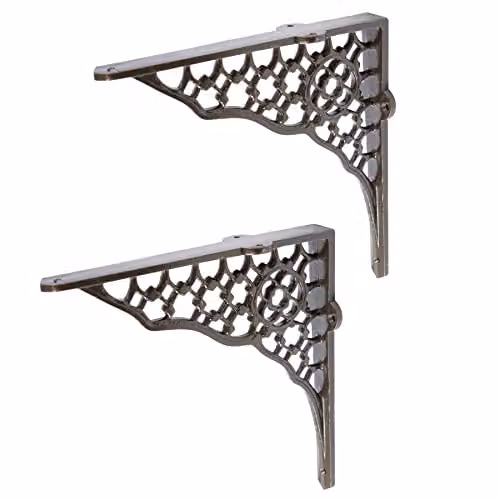 Hammer and Tongs Honeycomb Iron Shelf Bracket, Raw Grey, Pack of 2 – 1