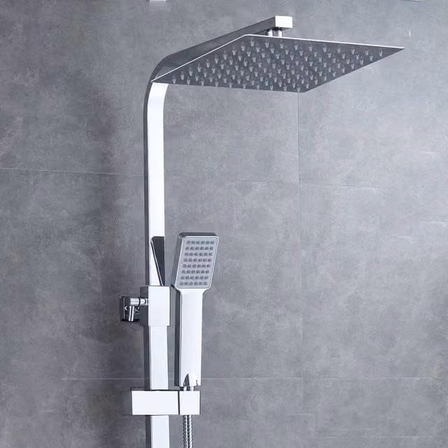 NESTLUNE Thermostatic Shower Mixer Set with Handheld Shower in Silver