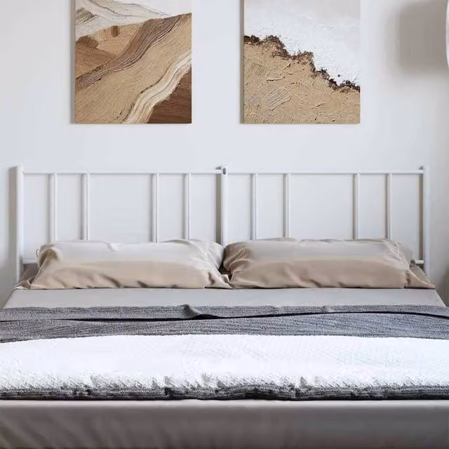 Berkfield Home Minimalist Metal Headboard in White, W/H: 180 x 90 cm – 1
