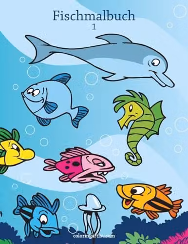 Createspace Fischmalbuch 1: Volume 1 (Fisch) Multicolour Childrens Colouring Book