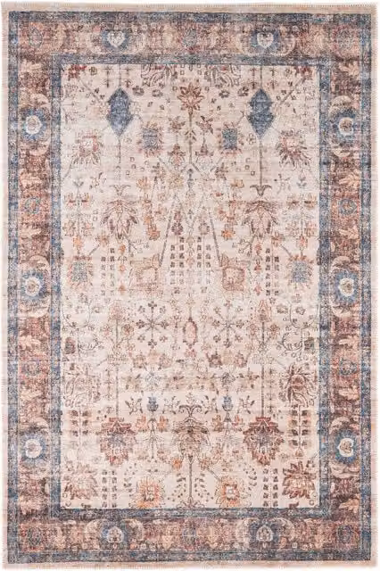 The Rug House Vintage Oriental Tapestry Area Rug in Beige and Multicolour, W: 240 cm, D: 60 cm