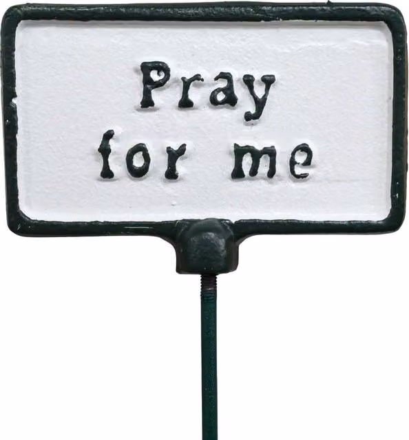 Gifts Direct 2 U Pray For Me Metal Garden Stake Plant Sign in White – 1