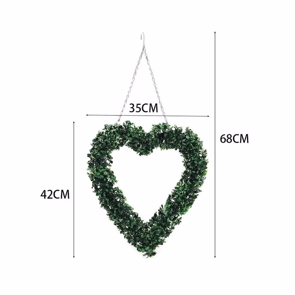 EONLION Green Artificial Heart Shape Hanging Topiary, Height: 100 cm – 2