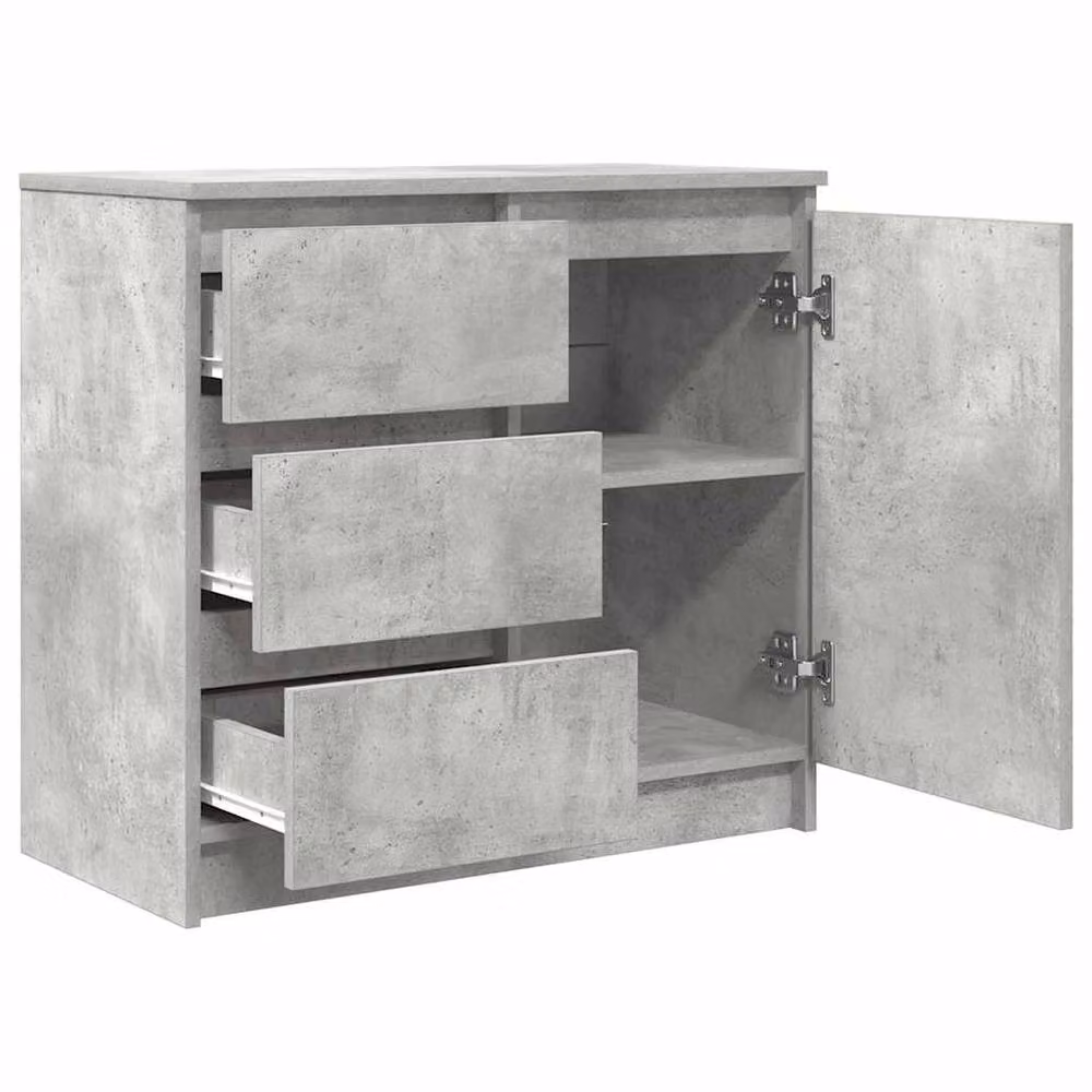 Berkfield Home Sideboard with Drawer in Concrete Grey, W/D/H: 71 x 35 x 65 cm – 2