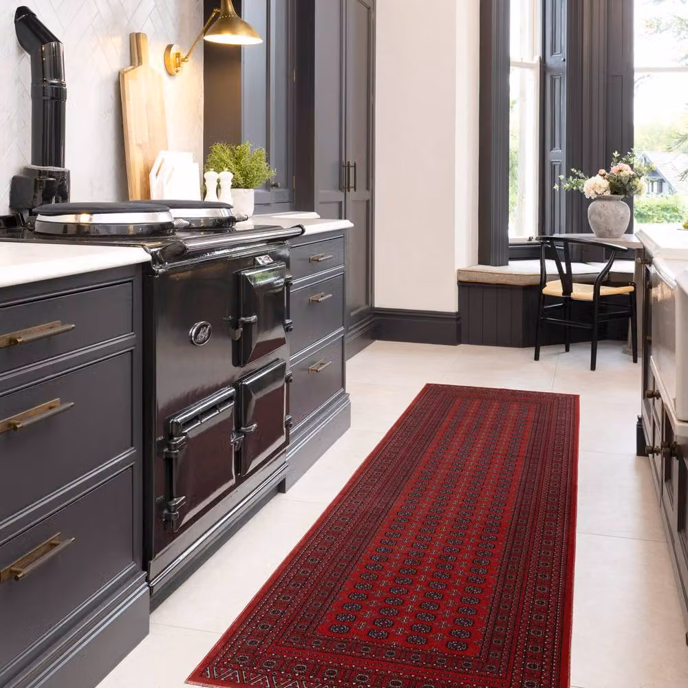 Kukoon Red Traditional Persian Style Velvet Texture Area Rug, W: 160 cm, D: 230 cm – 5