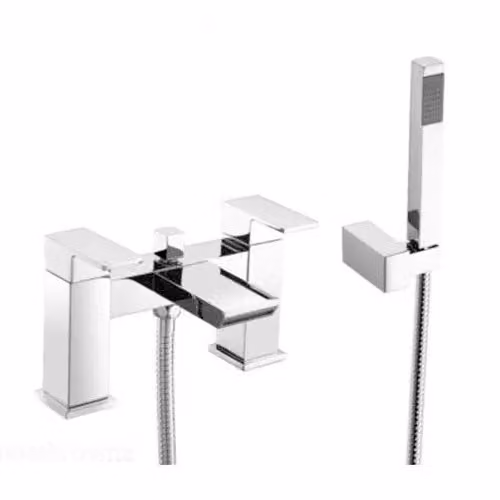 Nes Home Neath Chrome Waterfall Basin Mono Tap and Bath Shower Mixer Tap Set in Silver – 2