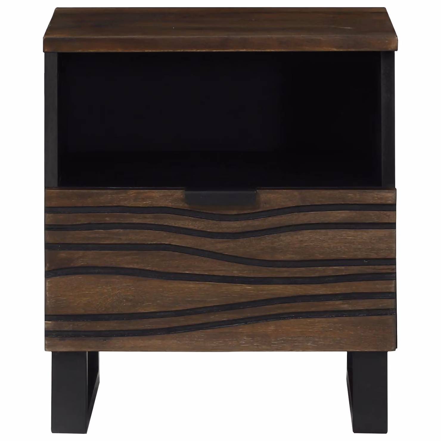 Berkfield Home Solid Wood Mango Bedside Cabinet in Brown, W/D/H: 40 x 33 x 46 cm – 3