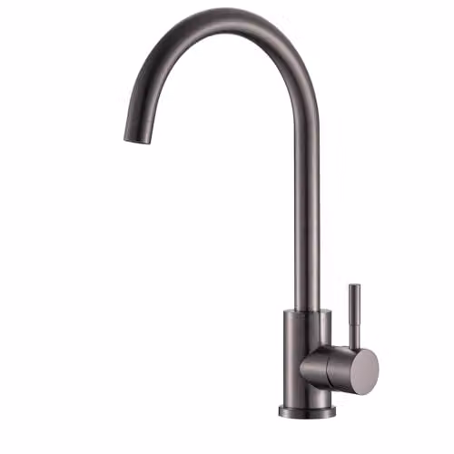 Reginox Taravo GM Single Lever Swan Neck Kitchen Mixer Tap in Gunmetal Grey