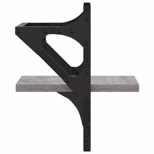 vidaXL Set of 2 Wall Shelves with Bars in Grey Sonoma, W/D/H: 20 x 25 x 30 cm – 4