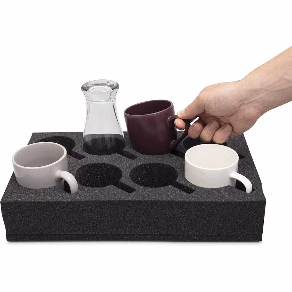 Ventryn Set of 2 Foam Cup and Plate Holders in Black for Caravans, Motorhomes and Boats – 3