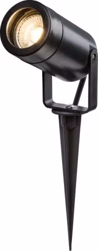 Netlighting Knightsbridge Eamon Black Polycarbonate GU10 IP65 Dimmable Ground Spike Garden Light
